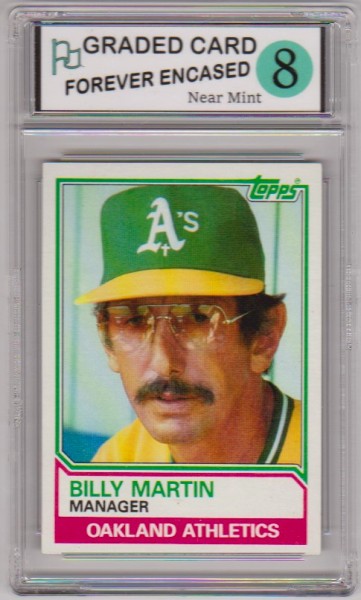 Labeled Near Mint 8 - Billy Martin 1983 Topps #156 Card