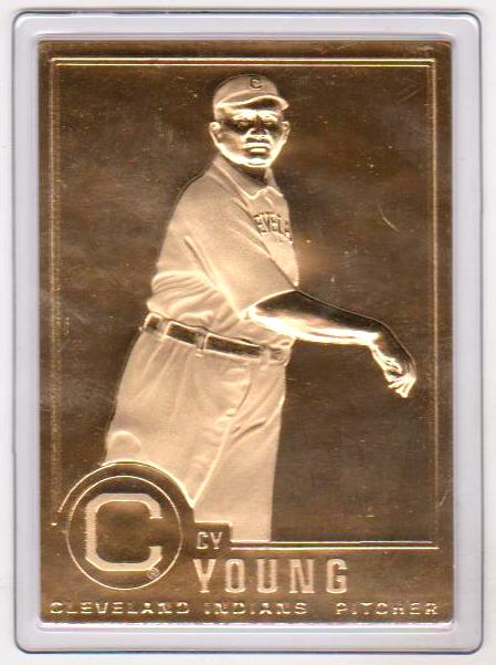 22 kt Gold - CY YOUNG 1996 Danbury Mint Gold Card - HOF'er