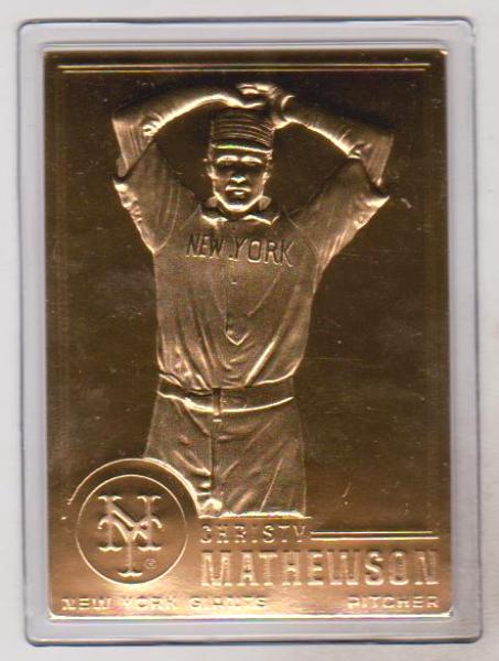 22 kt Gold - Christy Mathewson 2000 Danbury Mint Gold Card - HOF'er