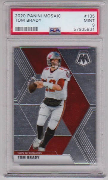 Graded PSA Mint 9 - Tom Brady 2020 Panini Mosaic #135 Card