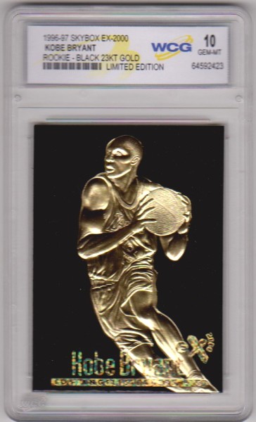 Rookie Graded Gem Mint 10 - Kobe Bryant 1996-97 Skybox EX-2000 Black 23 Kt Gold Card