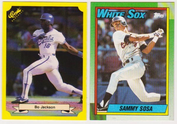 Rookies - Bo Jackson 1987 Classic + Sammy Sosa 1990 Topps Rookie Pair