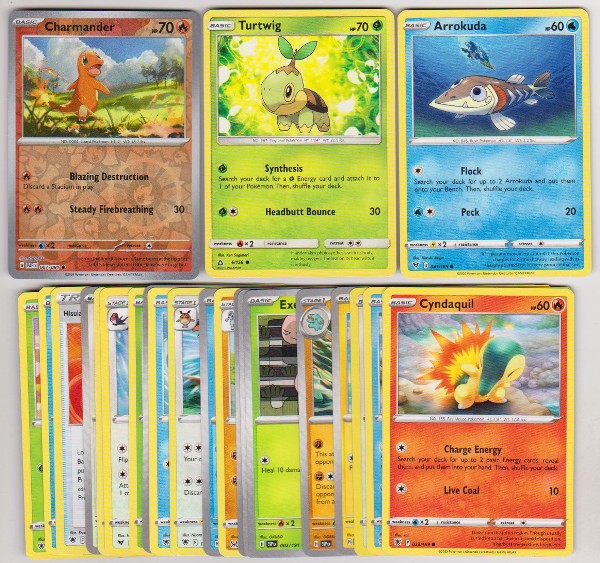 25 Different Pokemon Trading Cards w/ Charmander REVERSE HOLO + More
