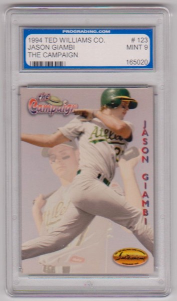 Graded Mint 9 Rookie - Jason Giambi 1994 Ted Williams Co. Minor League #123 Card
