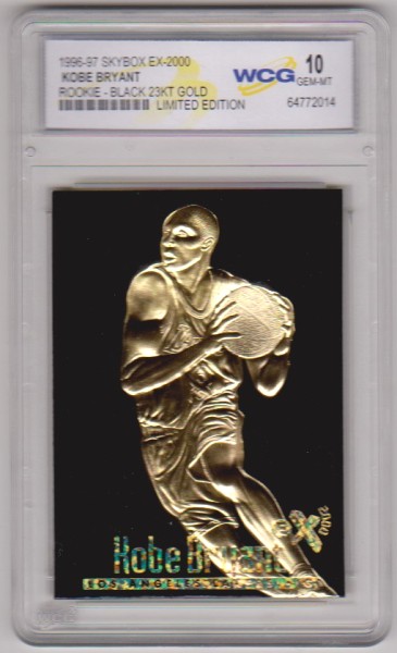 Rookie Graded Gem Mint 10 - Kobe Bryant 1996-97 Skybox EX-2000 Black 23 Kt Gold Card