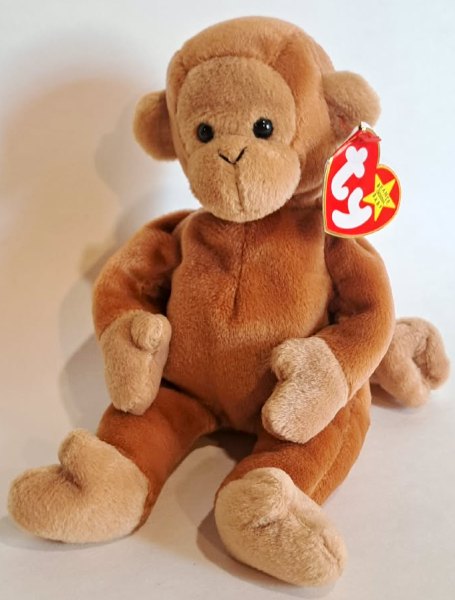 1995 Ty Beanie Baby BONGO THE MONKEY - New With Tags