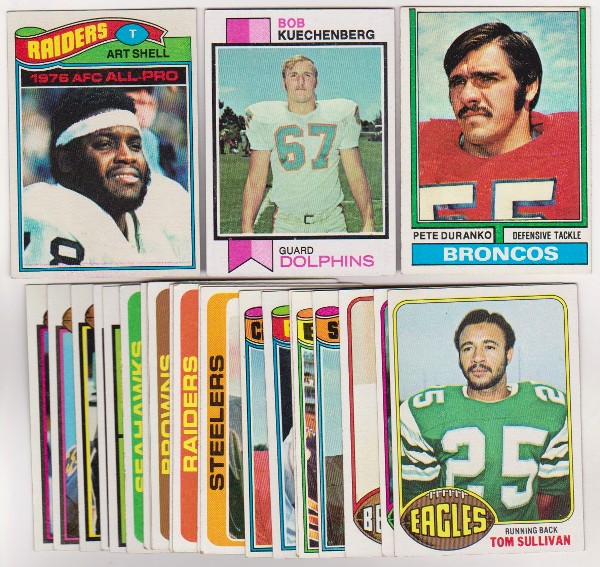 24 Different 1970's Topps Football Cards (1973-1979) w/ Art Shell + More
