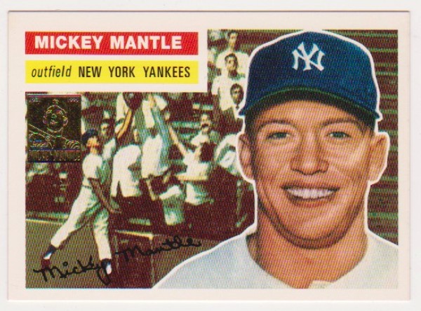 Mickey Mantle 1956 Topps #135 Commemorative Card - 1996 Topps #6 of 19 Insert Card