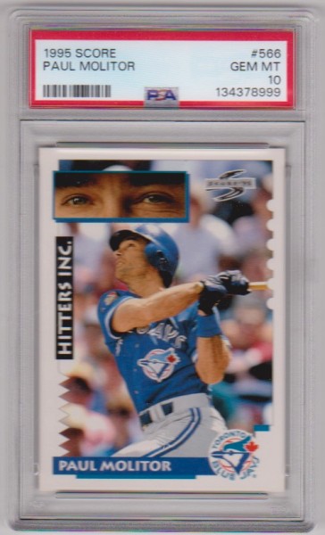 Graded PSA Gem Mint 10 - Paul Molitor 1995 Score #566 Card