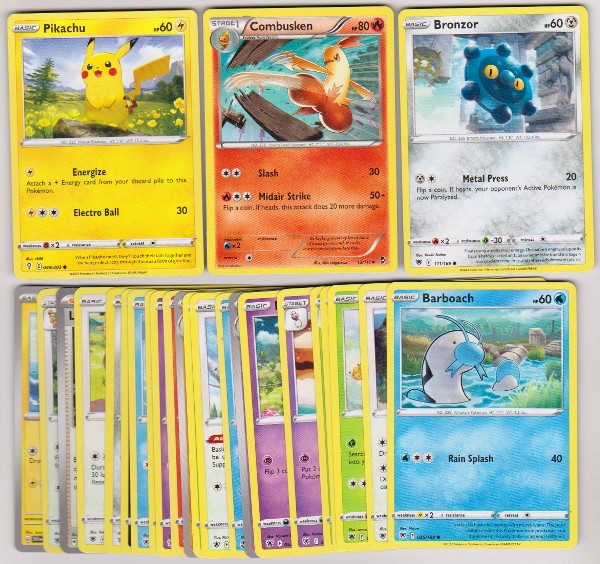 25 Different Pokemon Trading Cards w/ Pikachu + More