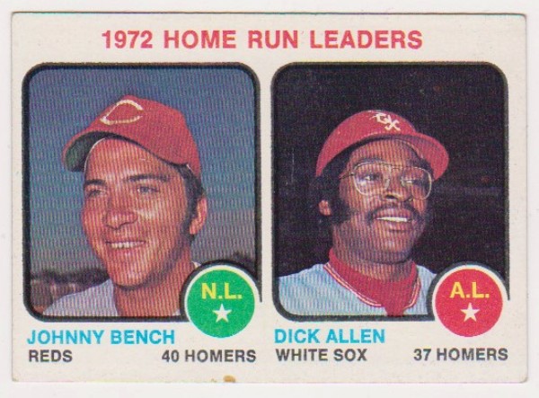 1973 Topps Johnny Bench + Dick Allen #62 Card