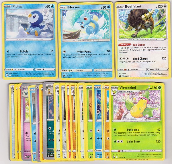 25 Different Pokemon Trading Cards w/ Piplup + More