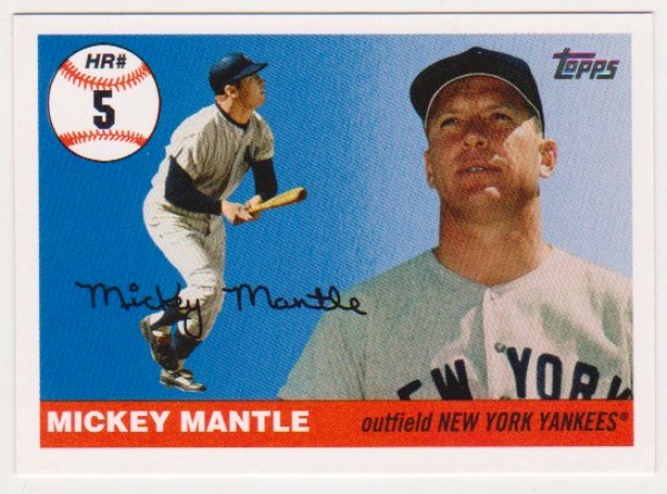 Mickey Mantle '55 Topps Style HR #5 2006 Topps #MHR5 Insert Card