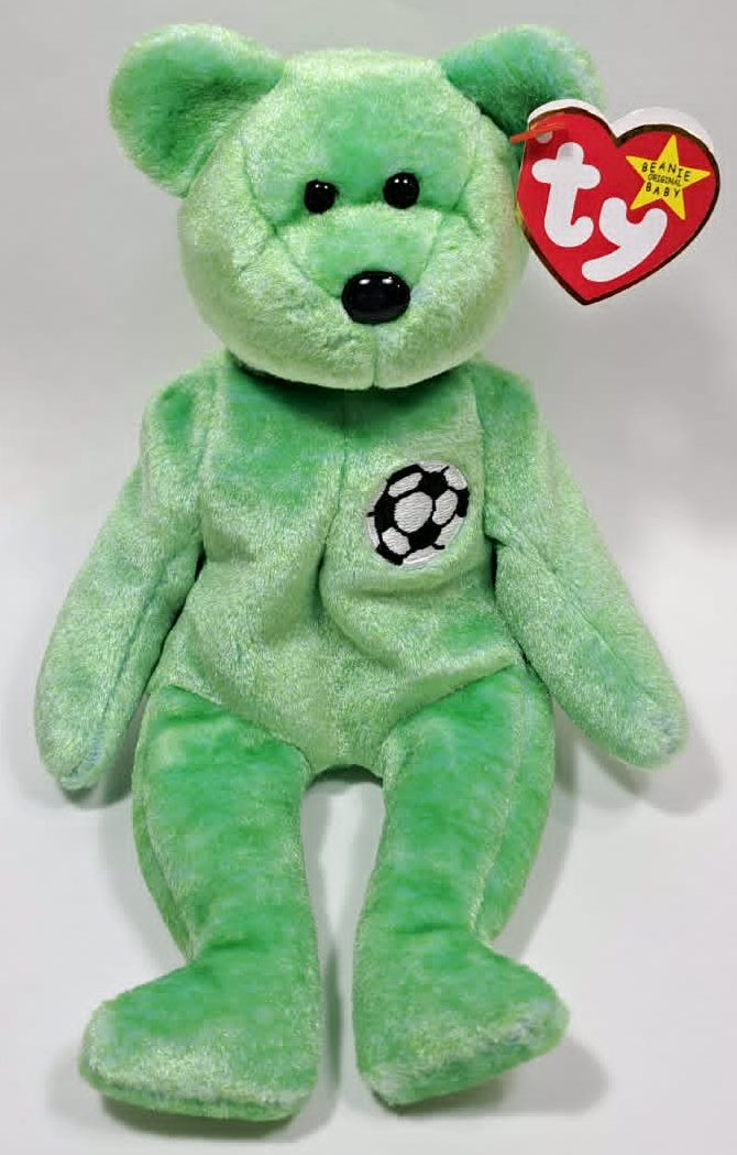 1999 Ty Beanie Baby Kicks The Soccer Bear - New With Tags