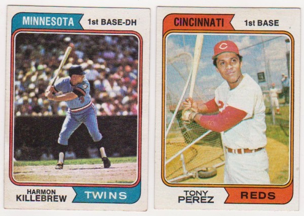 1974 Topps Harmon Killebrew #400 + Tony Perez #230 Card Pair - HOF'ers
