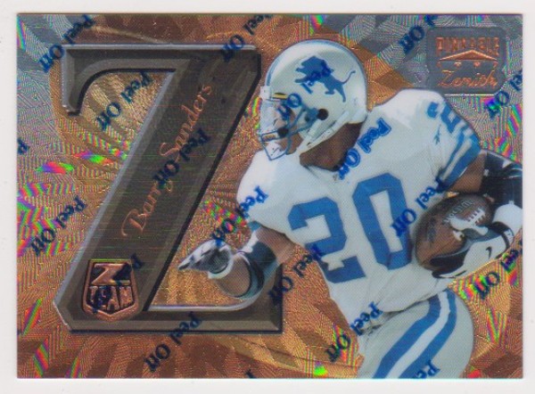 1997 Zenith Z-Team Barry Sanders #ZT14 Promo Card