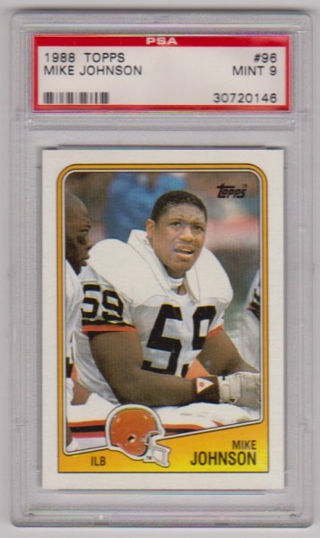 Graded PSA Mint 9 - Mike Johnson 1988 Topps #96 Card