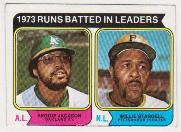 1974 Topps Reggie Jackson + Willie Stargell #203 Card - HOF'ers
