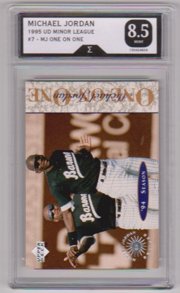 Graded Sigma Mint 8.5 - Michael Jordan 1995 Upper Deck One On One #7 Insert Card