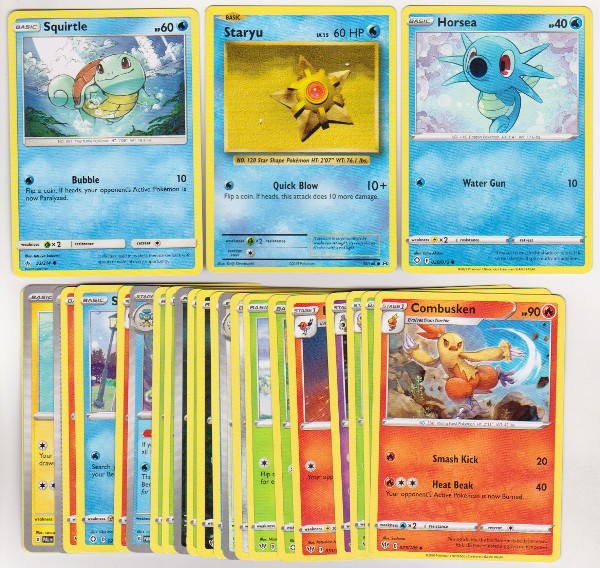 25 Different Pokemon Trading Cards w/ Squirtle + More