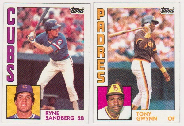 1984 Topps Ryne Sandberg #596 + Tony Gwynn #251 Card Pair