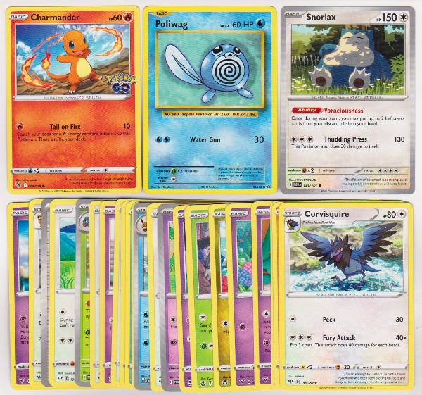 25 Different Pokemon Trading Cards w/ Charmander + More