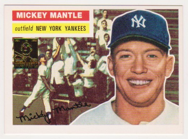 Mickey Mantle 1956 Topps #135 Commemorative Card - 1996 Topps #6 of 19 Insert Card