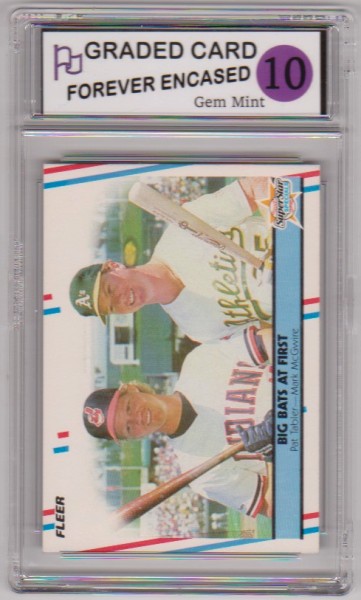 Labeled Gem Mint 10 - Mark McGwire/Pat Tabler 1988 Fleer Big Bats At First #633 Card