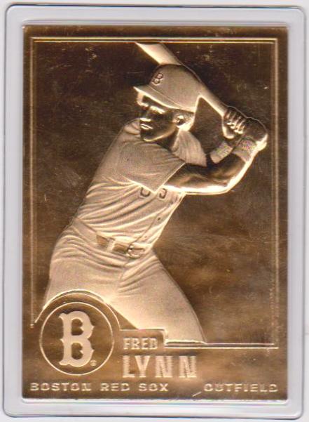 22 kt Gold - FRED LYNN 1996 Danbury Mint Gold Card