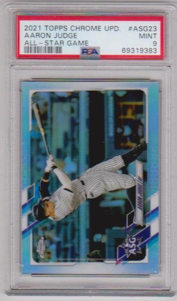 Graded PSA Mint 9 - Aaron Judge 2021 Topps Chrome Update All-Star Game #ASG-23 Card