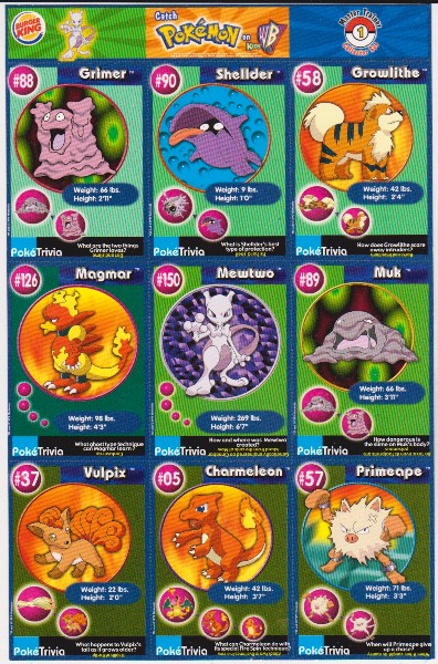 1999 Pokemon Master Trainer Collector Set Uncut 9 Card Sheet #1
