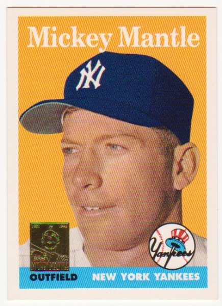 Mickey Mantle 1958 Topps #150 Commemorative Card - 1996 Topps #8 of 19 Insert Card