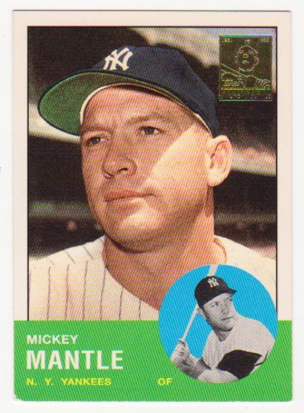 Mickey Mantle 1963 Topps #200 Commemorative Card - 1996 Topps #13 of 19 Insert Card