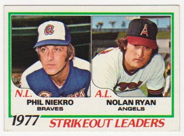 1978 Topps Nolan Ryan/Phil Niekro #206 Card - HOF'ers