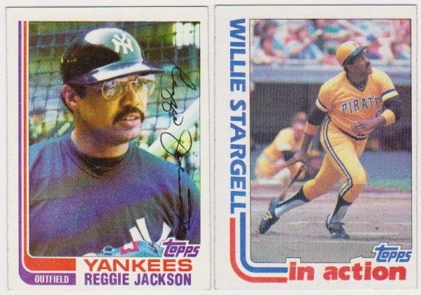 1982 Topps Reggie Jackson #300 + Willie Stargell #716 Card Pair 