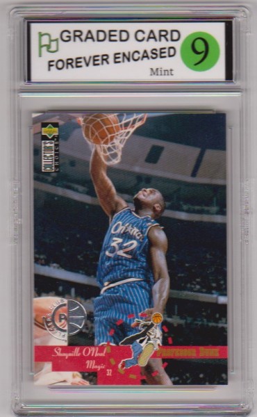 Labeled Mint 9 - Shaquille O'Neal 1995-96 Collector's Choice Players Club #202 Insert Card