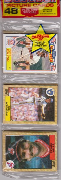 1987 Topps Baseball 49 Card Rack Pack w/ Tony Gwynn On Front