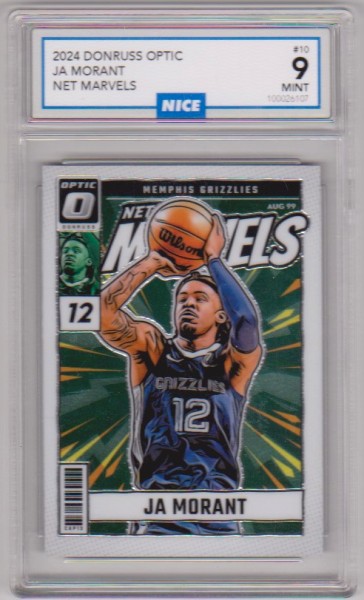 Graded Nice Mint 9 - JA Morant 2024-25 Donruss Optic Net Marvels #10 Card