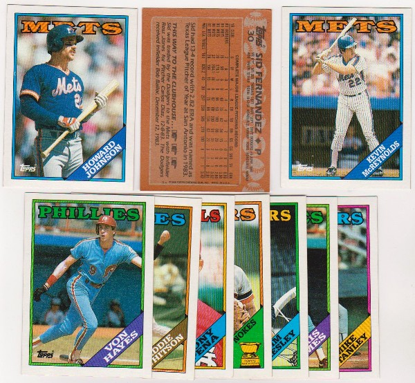 ERROR LOT - 10 Assorted 1988 Topps Baseball Wrong Back Errors w/ Howard Johnson + More