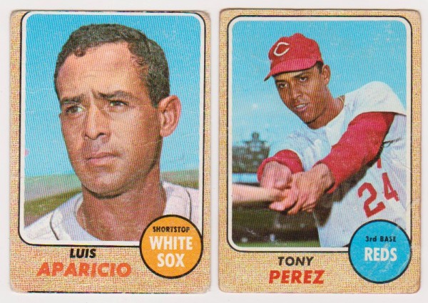 1968 Topps Luis Aparicio #310 + Tony Perez #130 Card Pair - HOFers