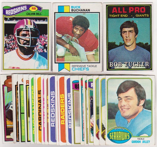 24 Different 1970's Topps Football Cards (1973-1979) w/ Calvin Hill + More