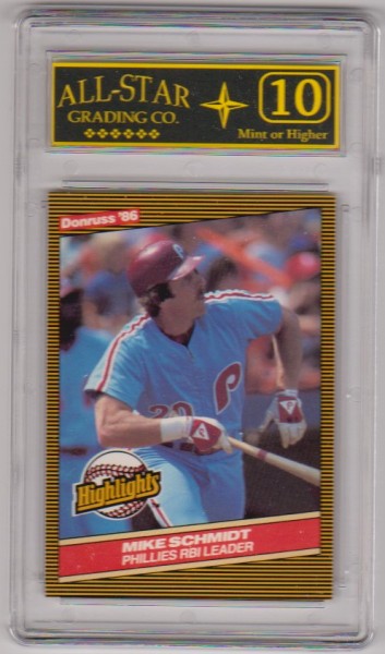 Graded 10 - Mike Schmidt 1986 Donruss Highlights #4 Card