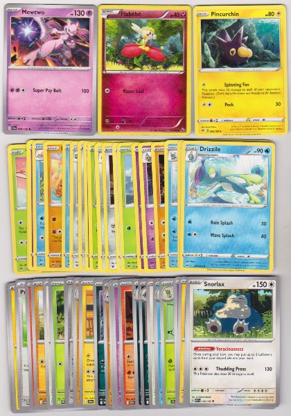 50 Different Pokemon Trading Cards w/ Mewtwo + More