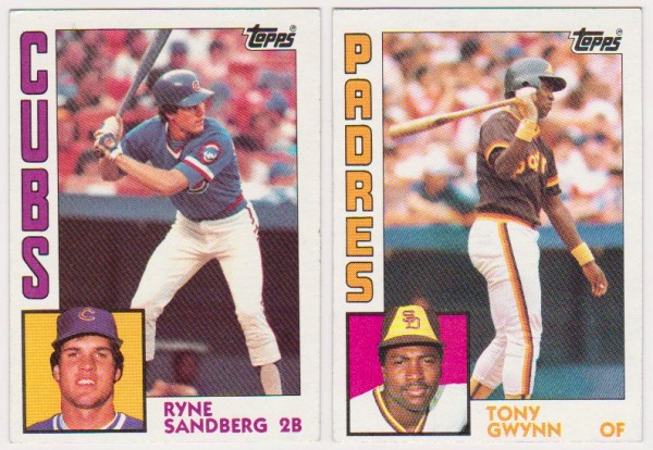 1984 Topps Ryne Sandberg #596 + Tony Gwynn #251 Card Pair