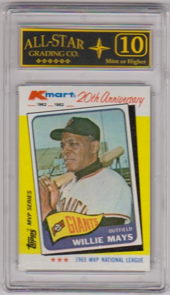 Graded 10 - Willie Mays 1982 Topps KMart 20th Anniversary #8 Card
