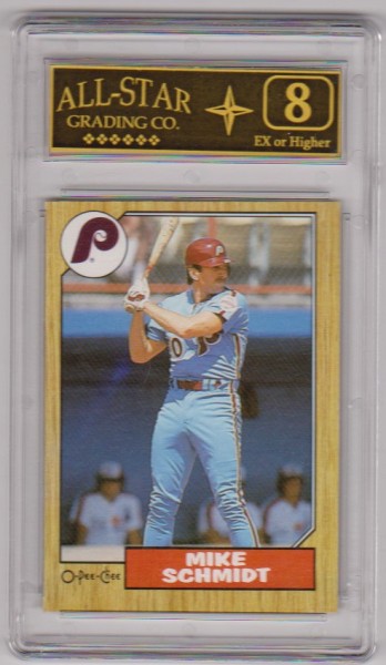 Graded 8 - Mike Schmidt 1987 O-Pee-Chee #396 Card
