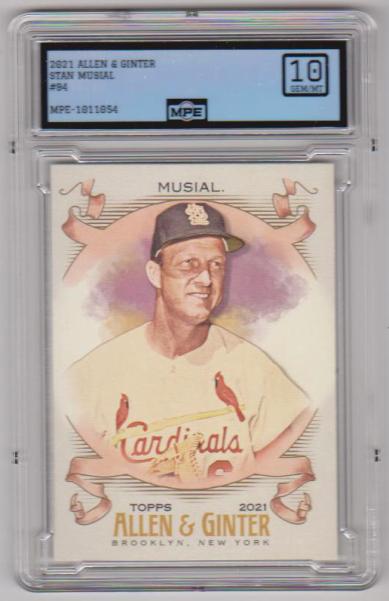 Graded MPE Gem Mint 10 - Stan Musial 2021 Topps Allen & Ginter #94 Card