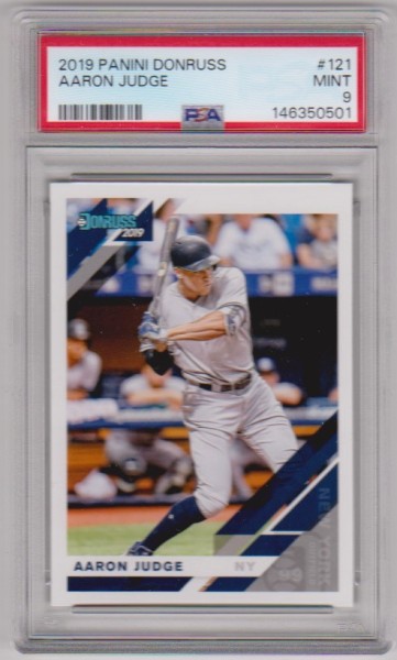 Graded PSA Mint 9 - Aaron Judge 2019 Donruss #121 Card