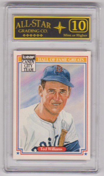 Graded 10 - Ted Williams 1987 Leaf Candy City Team Hall Of Fame Greats #H5 Card
