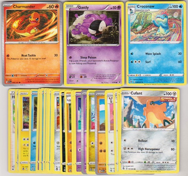 25 Different Pokemon Trading Cards w/ Charmander + More
